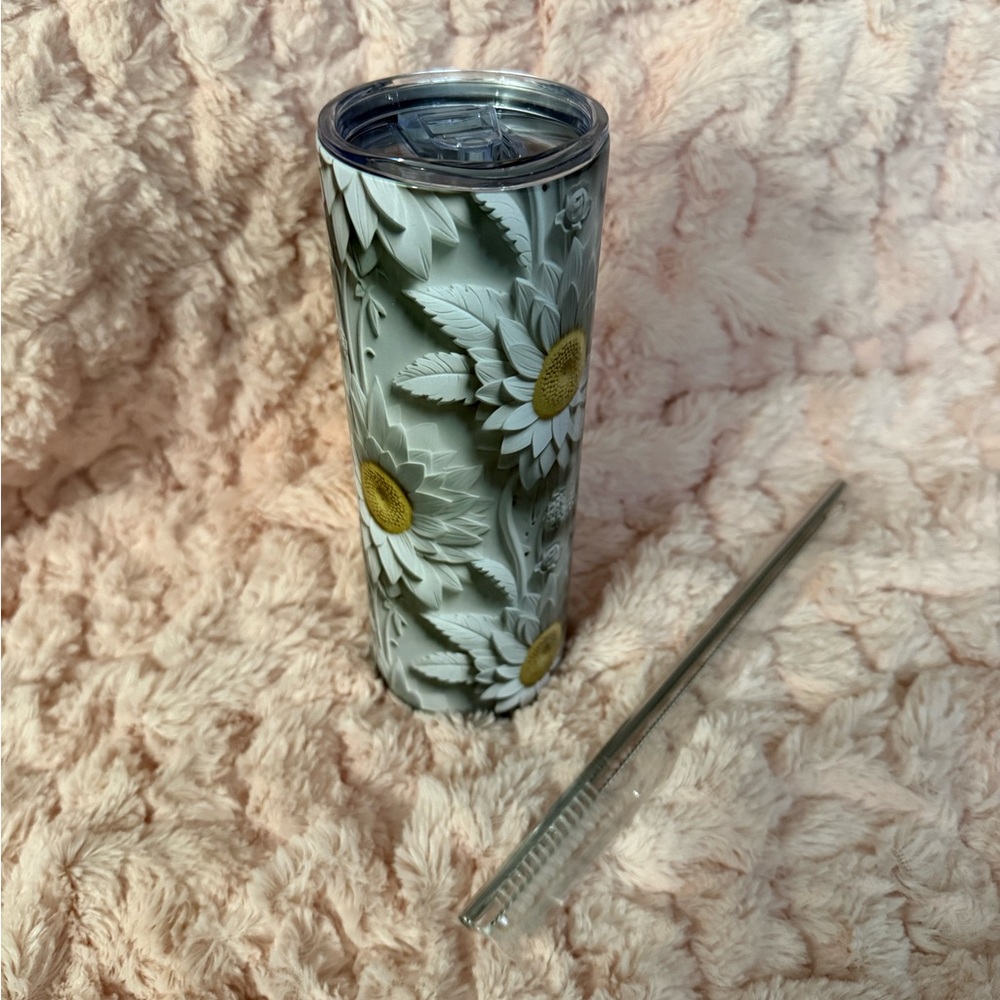 Floral 20oz Tumbler with Straw